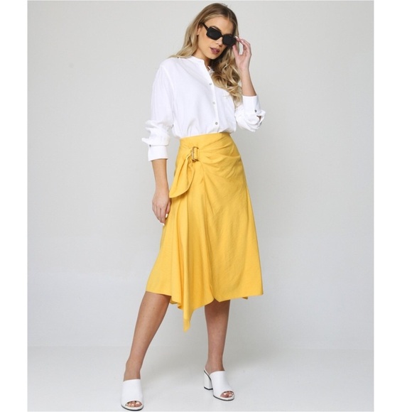 Vince Asymmetrical Yellow Skirt - Picture 1 of 7